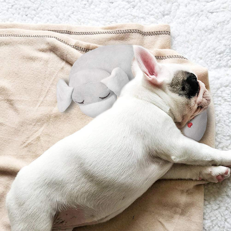 Dog Heartbeat Toy for Anxiety Relief, Calming Puppy Behavioral Training Aid Toy Puppy Dog Pals Toys Pet Companion Pillow Grey - BeesActive Australia