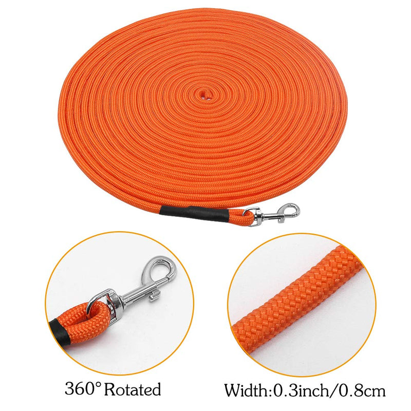 Vivifying Dog Check Cord, 32FT/10M Floatable Long Dog Training Rope for Beach, Lake Orange - BeesActive Australia
