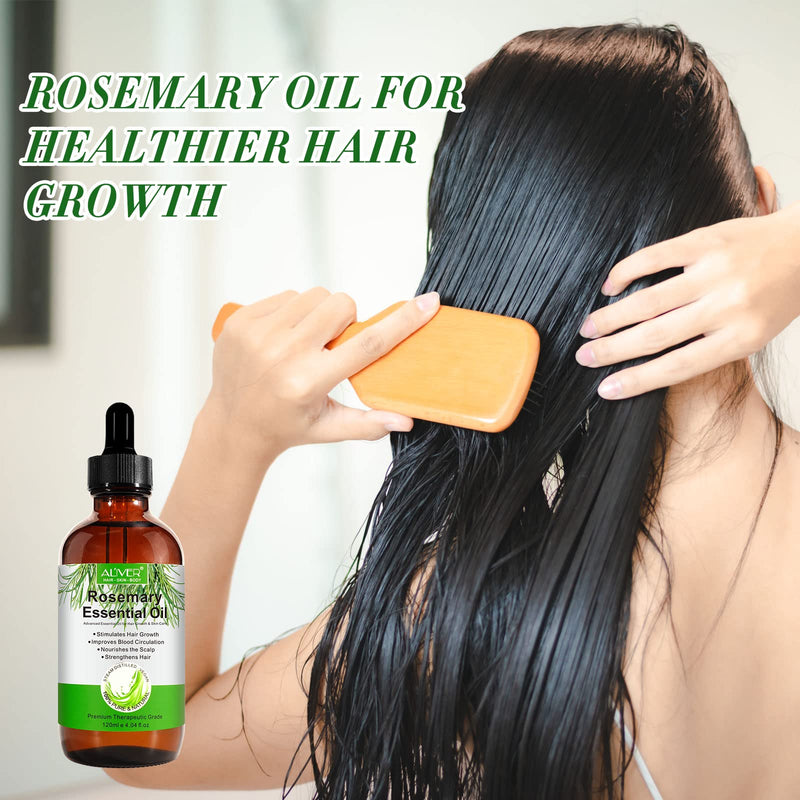 Rosemary Oil for Hair Growth & Skin Care - 100% Pure Rosemary Essential Oil for Eyebrow and Eyelash, Nourishes The Scalp, Stimulates Hair Growth for Men Women 120ML 120 ml (Pack of 1) - BeesActive Australia