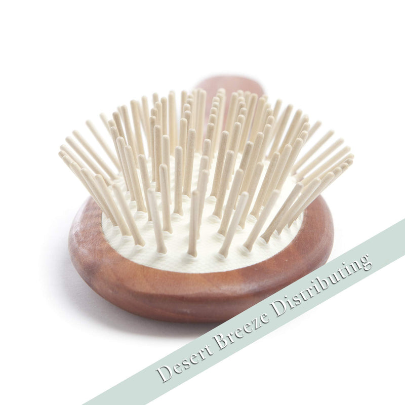 Natural Wood Bristle Hair Brush, Gentle Massage, Pear Wood Handle, Made in Germany, Model PWW, For All Hair Types, Rounded Wood Pins, Anti-Static 1 Count (Pack of 1) - BeesActive Australia
