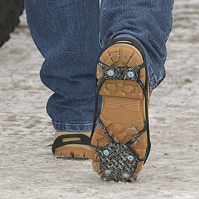 Due North Industrial Light Footwear Traction Aid with 6 Ice Diamond Military Grade Tungsten Carbide Spikes, Rubber, Black, Unisex, L/XL, V3550170-L/XL Large/X-Large - BeesActive Australia