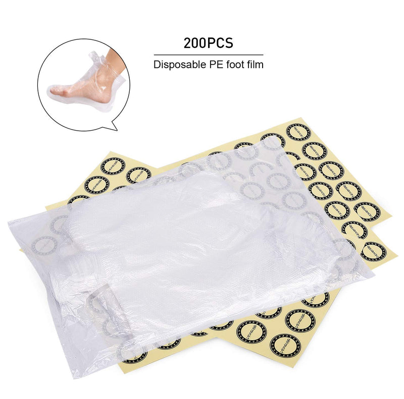 Noverlife 200PCS Clear Plastic Disposable Booties, Paraffin Bath Liners for Pedicure Hot Spa Wax Treatment, Thermal Paraffin Wax Therapy Foot Covers Protector Liners - BeesActive Australia