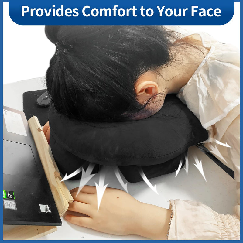 Breathe Easy Face Down Pillow, Face Down Pillow After Eye Surgery or BBL Recovery, Retinal Detachment Vitrectomy Recovery Equipment, Face Down Pillow For Sleeping, Home Massage Headrest, Black - BeesActive Australia