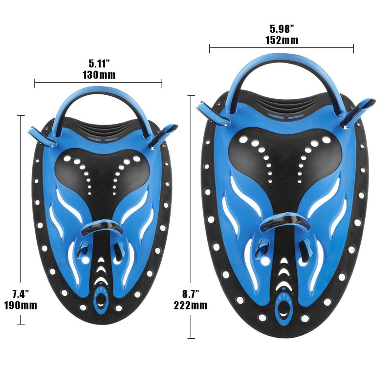 [AUSTRALIA] - TAGVO Strength Hand Paddles Power Swimming Paddles for Training to Improve Technique, Sizes for Adult Children Unisex Blue Large 
