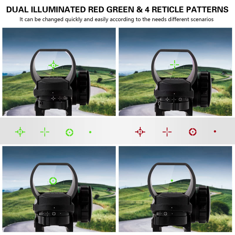 ZONGER Red Dot Gun Sight （3 MOA Dot Scope）/ 4 Reticles Reflex Sight with 20mm Picatinny Mount Rail - BeesActive Australia