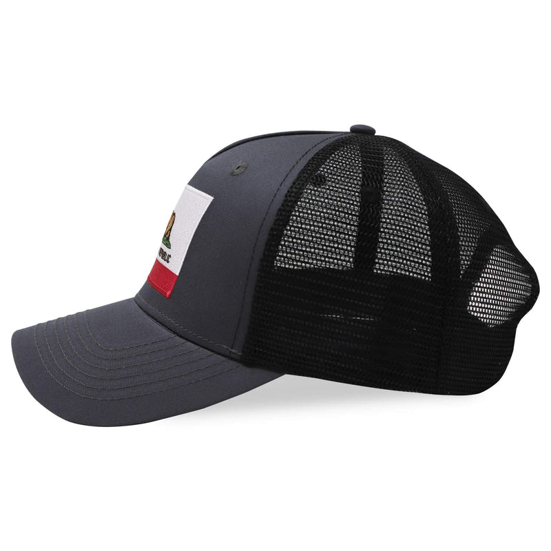 International Tie Premium Flag Hats - Snapback Trucker Baseball Hat (Black California) - BeesActive Australia