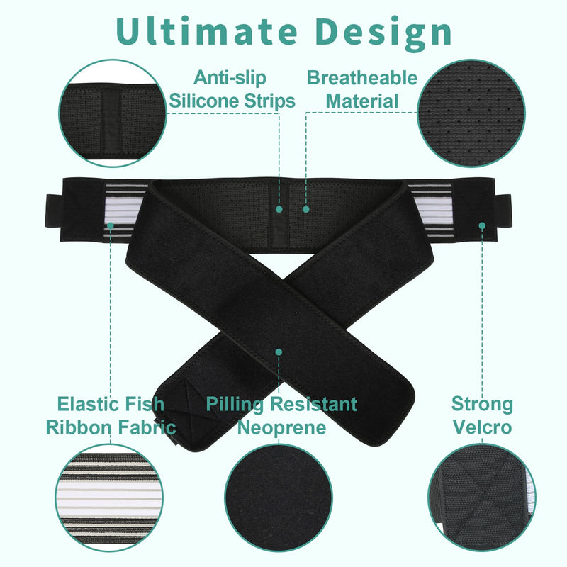 Si Belt Sciatica Brace Women Men Sacroiliac Hip Support Belt Pain Relief Compression Belt for Lower Back Joint Pelvic Sacrum Pregnancy Nerve Sciatic Trochanteric - Medium Large Size for 32-47in M/L Size For 32 - 47 in - BeesActive Australia