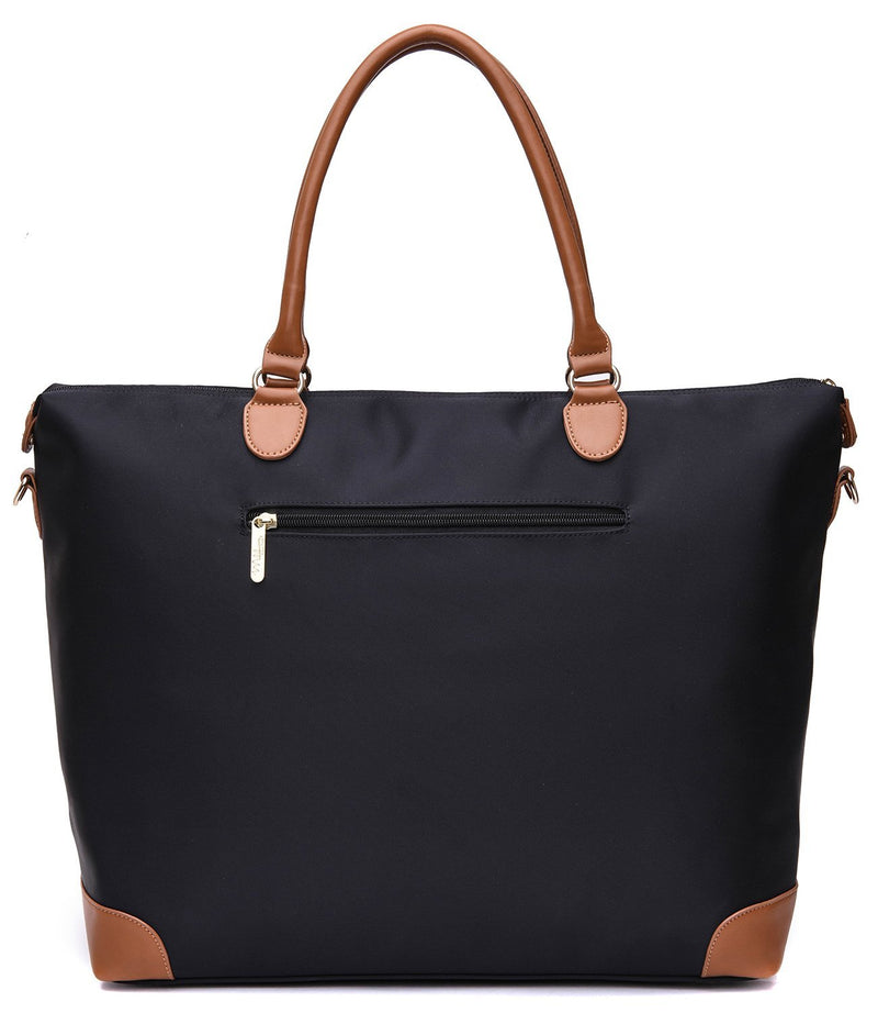 NNEE Large Oversized Water Resistance Nylon Tote Bag With Multiple Pocket Design - Black 2 - BeesActive Australia