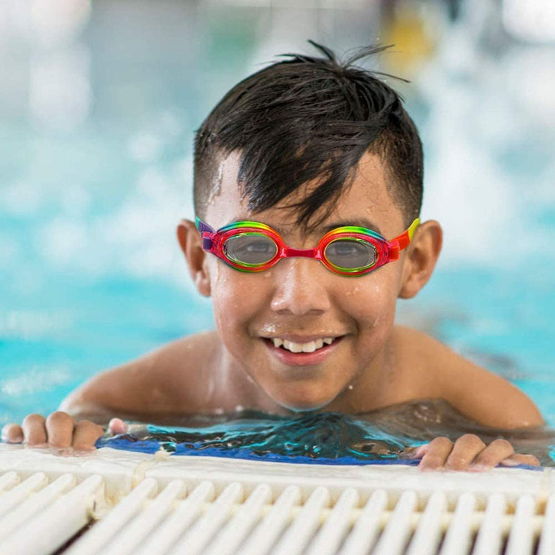 ProChosen Kids Swim Goggles, Waterproof Anti Fog UVA/UVB Protection No Leaking Clear Wide Vision Soft Silicone Gasket Swimming Glasses with Case, Nose Clip, Earplugs for Boys Girls Youth Kids - BeesActive Australia