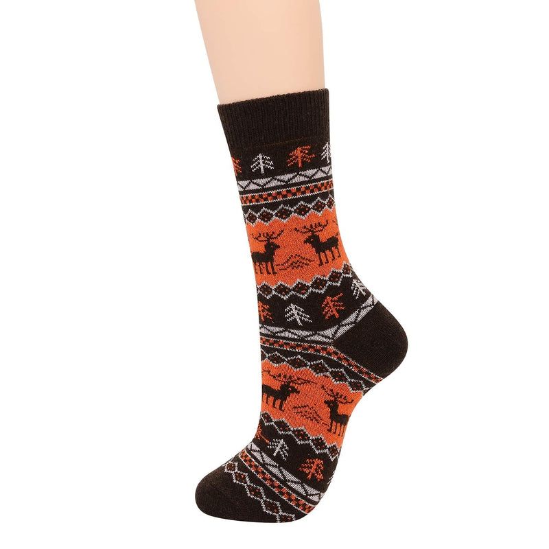 Zando Wool Socks for Men Fall Winter Socks, Christmas Socks, Men Dress Sock, Cozy Warm Socks, Athletic Hiking Thick Sock One Size A Deer - BeesActive Australia
