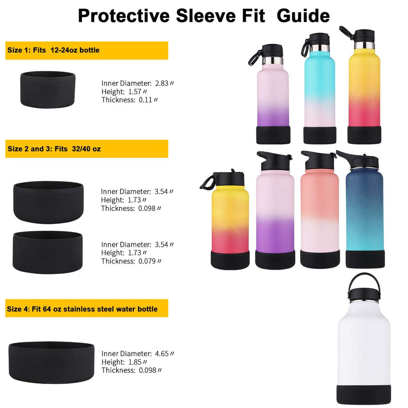 bottlebottle Protective Silicone Sleeve Fit 12-64oz for Hydro Sports,Simple Modern,Takeya,MIRA, Iron Flask and Other Brand Water Bottle, BPA Free Anti-Slip Bottom Sleeve Cover Flamingo Pink Fits 32 and 40 oz standard mouth Bottles - BeesActive Australia