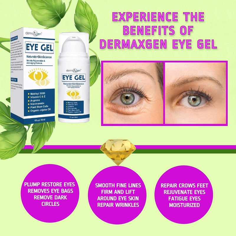 EYE GEL + PLANT STEM CELLS + MATRIXYL 3000 + ARGININE for Under and Around Eyes to Smooth Fine Lines, ELIMINATE Dark Circles, and De-Puff Bags with Peptide Complex. - BeesActive Australia