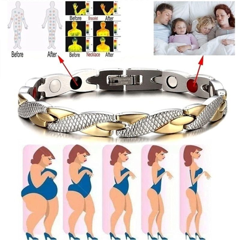 WDYY Elegant Therapy Fit Plus Bracelet, Slimming Weight Loss Anti-fatigue Bracelet for Men Women (Silver) - BeesActive Australia