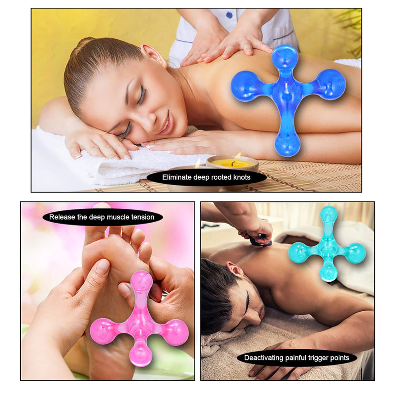 Layhou 4 Point Trigger Point Massager Trigger Point Reflexology Body Massager Trigger Point Body Massager for Back, Neck, Arms and Legs Blue - BeesActive Australia