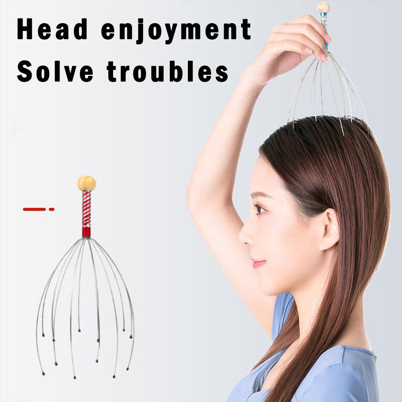MINGZE 4 Pieces Scalp Massager Head Scratcher, Head Scalp Headache Stress Relief Stimulates Blood Circulation, Handheld Relaxation, 2 Pieces Scalp Scratcher and 2 Pieces Roller Ball Claw Massager - BeesActive Australia