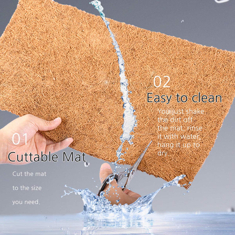 Natural Coconut Fiber Reptile Carpet Tortoise Carpet Mat for Pet Terrarium Liner, Reptile Bedding Supplies for Lizard Chameleon, Tortoise, Bearded Dragon 36"x18" 2pack - BeesActive Australia