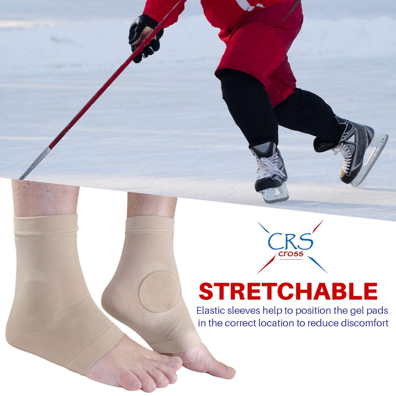 CRS Cross Ankle Malleolar Gel Sleeves - Padded Skate Sock with Ankle Bone Pads for Figure Skating, Hockey, Inline, Roller, Ski, Hiking or Riding Boots. Ankle Protector & Cushion One Size Fits Most - BeesActive Australia