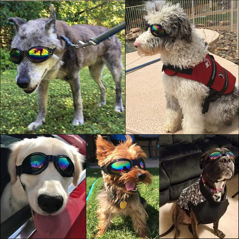 Stylish Pet Glasses Cool Dog Sunglasses Dog Doggles Waterproof Windproof Eyewear UV Protection Sunglass for Doggy Puppy Pink-Black - BeesActive Australia