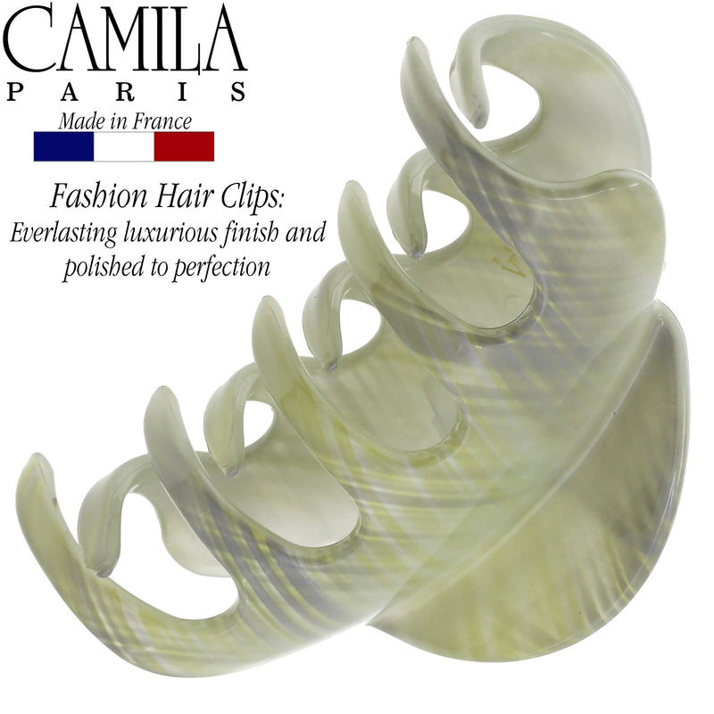 Camila Paris CP3217 French Hair Clip for Women for Thick Volume Hair, Large Gray, Girls Hair Claw Clips Jaw Fashion Styling Hair Accessories for Women, Strong Hold No Slip Grip, Made in France - BeesActive Australia