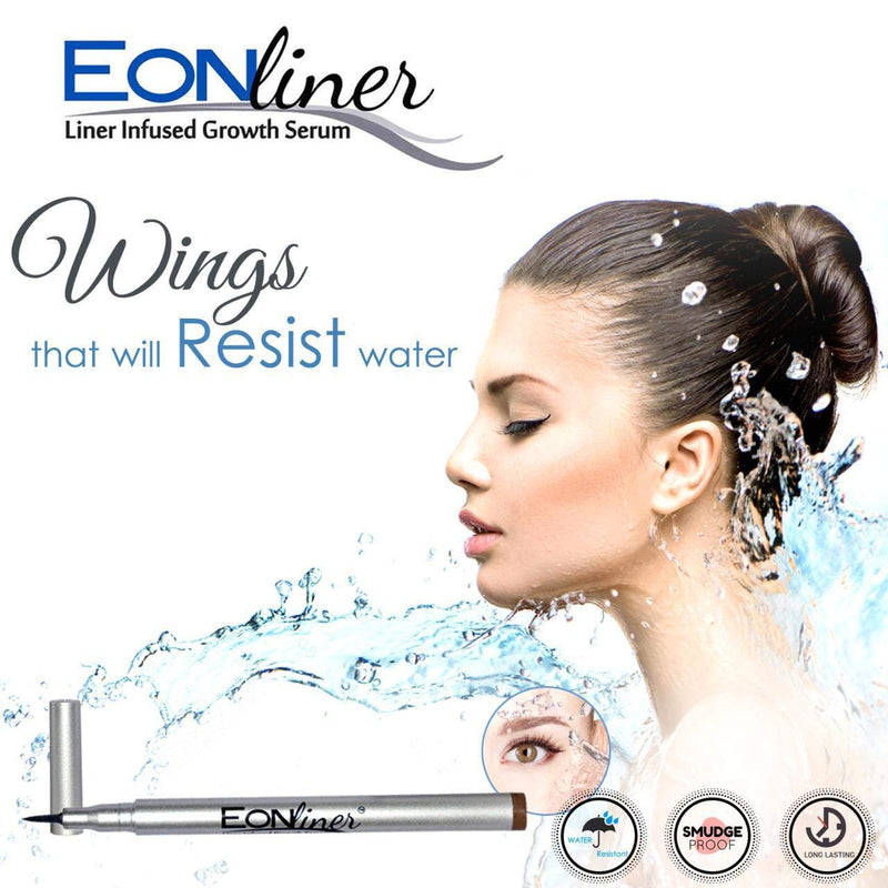 EONLiner Eyeliner Pen - Liquid Eyeliner & Lash Growth Serum – Epic Ink Liner | Super Slim Long-Lasting | Slim Tip | Smudge Proof Liquid Eyeliner - 12 Hours Treatment, Soft Brown - BeesActive Australia