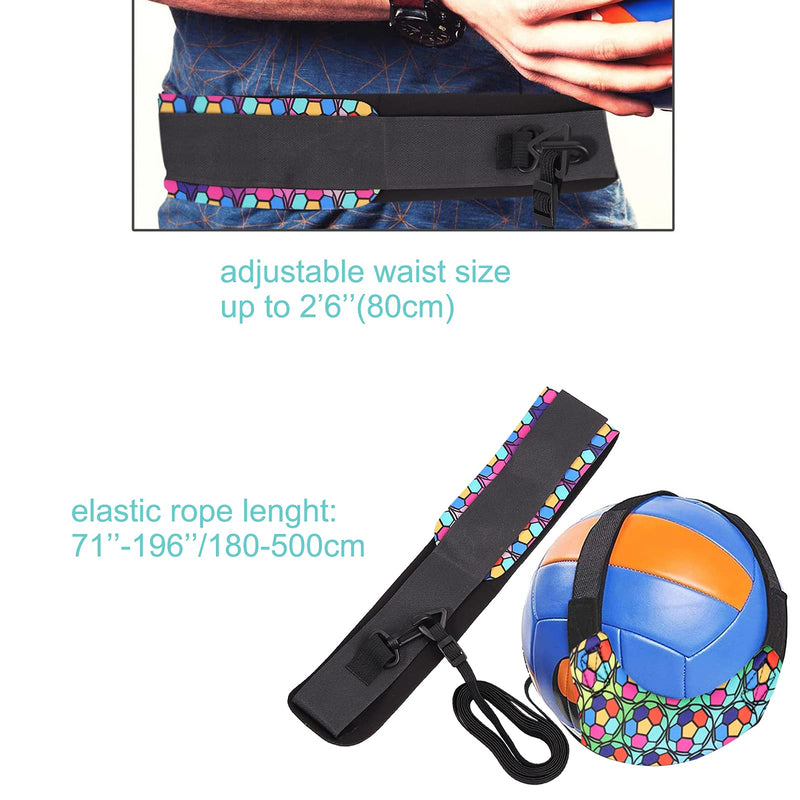 VINTEAM Volleyball Training Equipment Aid, Volleyball Serve Trainer Solo Practice Trainer Kit for Serving, Setting, Spiking & Arm Swing Colorful With Volleyball Setting Straps - BeesActive Australia