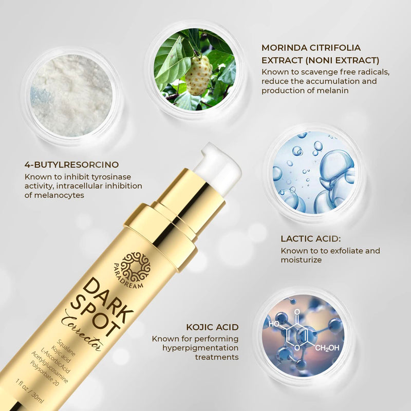 PARADREAM Dark Spot Remover for Face and Body, Dark Spot Corrector Serum - Advanced Melasma Hyperpigmentation Treatment, Sun Spot, Age Spot, Brown Spot Remover for Men and Women(1 FL OZ) - BeesActive Australia