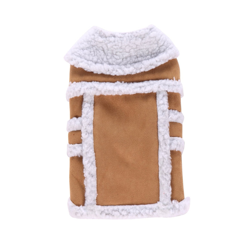 Rypet Small Dog Winter Coat - Shearling Fleece Dog Warm Coat for Small to Medium Breeds Dog Medium (8-12 lbs) Coffee - BeesActive Australia