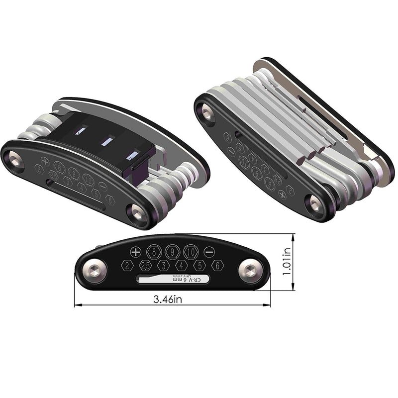 16 in 1 Multi-Function Bike Bicycle Cycling Mechanic Repair Tool Kit，Bicycle Tool Kit, Motorcycle Portable Multifunctional Repair Tool Set， Folding Metric Repair Tool Set Kit - BeesActive Australia