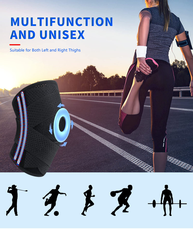 ZEAMO Professional Knee Braces for Knee Pain with Gel Pad for Tendonitis, Meniscus Tear, Arthritis Pain Relief, Knee Sleeve for Workout Women and Men (Black X-Large) - BeesActive Australia