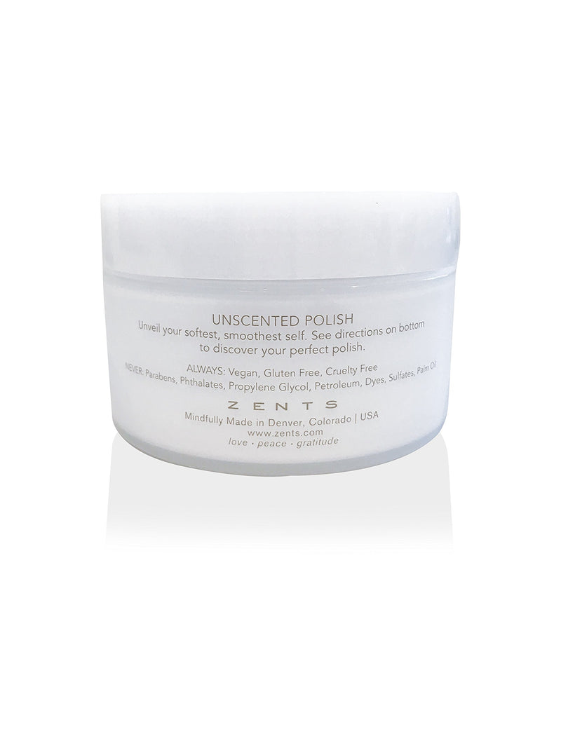 ZENTS Body Polish, Exfoliating Salt & Sugar Body Scrub with Organic Shea Butter, Unzented Fragrance Free for Sensitive Skin, 6.7 oz - BeesActive Australia