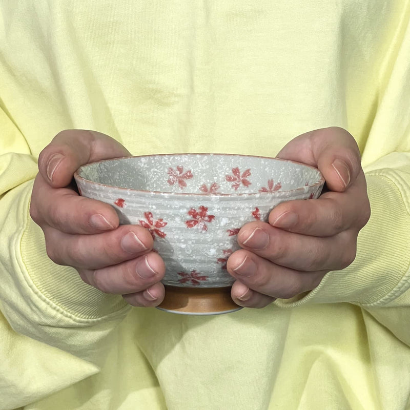 MINO WARE JAPAN Traditional Style Japanese Ceramics Rice Bowl Chawan Pottery, Dishwasher Microwave Safe Made in Japan (Koyuki Zakura, Small (nakahira)) Small (nakahira) Koyuki Zakura - BeesActive Australia