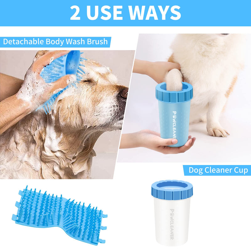 Dog Paw Cleaner, Dog Paw Washer, Paw Buddy Muddy Paw Cleaner, Pet Foot Cleaner for Small Medium Large Breed Dogs/Cats (with 3 absorbent towel) Blue - BeesActive Australia