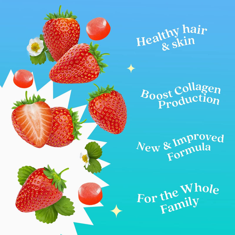Biotin Hair Growth Vitamin Supplement Gummies with 5000mcg for Women or Men | Added Essential Multivitamins Support Skin Collagen & Nails | Vegan Friendly | Strawberry Flavour (60 Count) 1 - BeesActive Australia