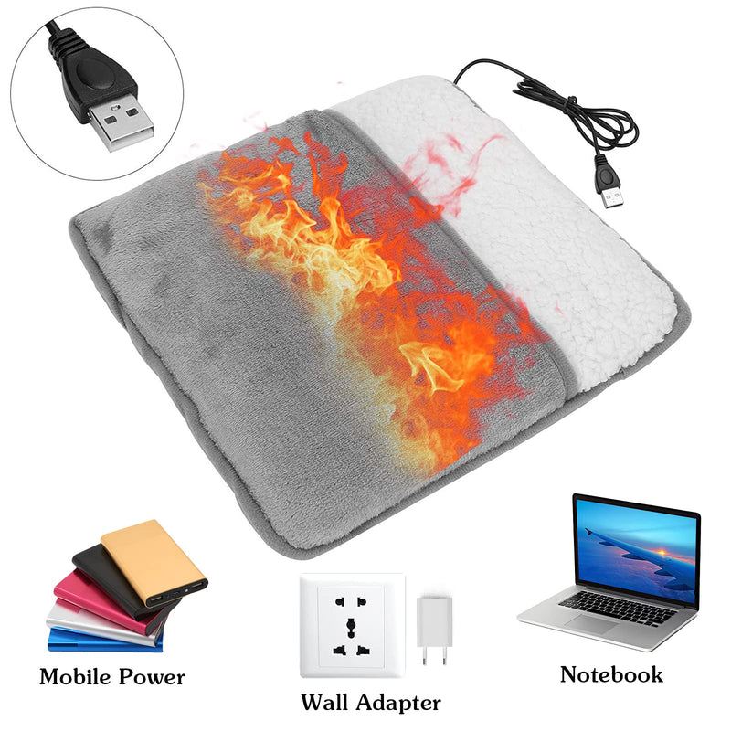 USB Heated Foot Warmer Winter Warm Heating Foot Pad Cosy Electric Feet Cushion 122? Constant Temperature Washable Soft Fleece Foot Mat for Men Women - BeesActive Australia