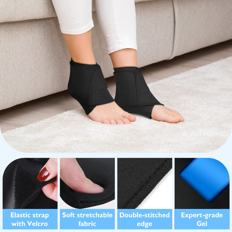 Heel Ice Pack for Pain Relief, Helthrelife Gel Ankle Ice Pack Wrap Adjustable for Heel Pain, Plantar Fasciitis, Achilles Tendinitis, Dry Cracked Heels, Sprain, Sports Injuries Pack of 1 - BeesActive Australia