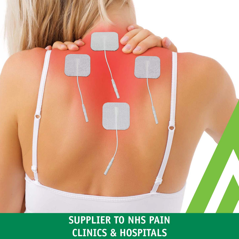Med-Fit 1 ® Tens Stim Pads x 4 Packs of 5cm x 5cm 16 self adhesive TENS Pads in total with Universal Fit 2mm pin connectors - BeesActive Australia