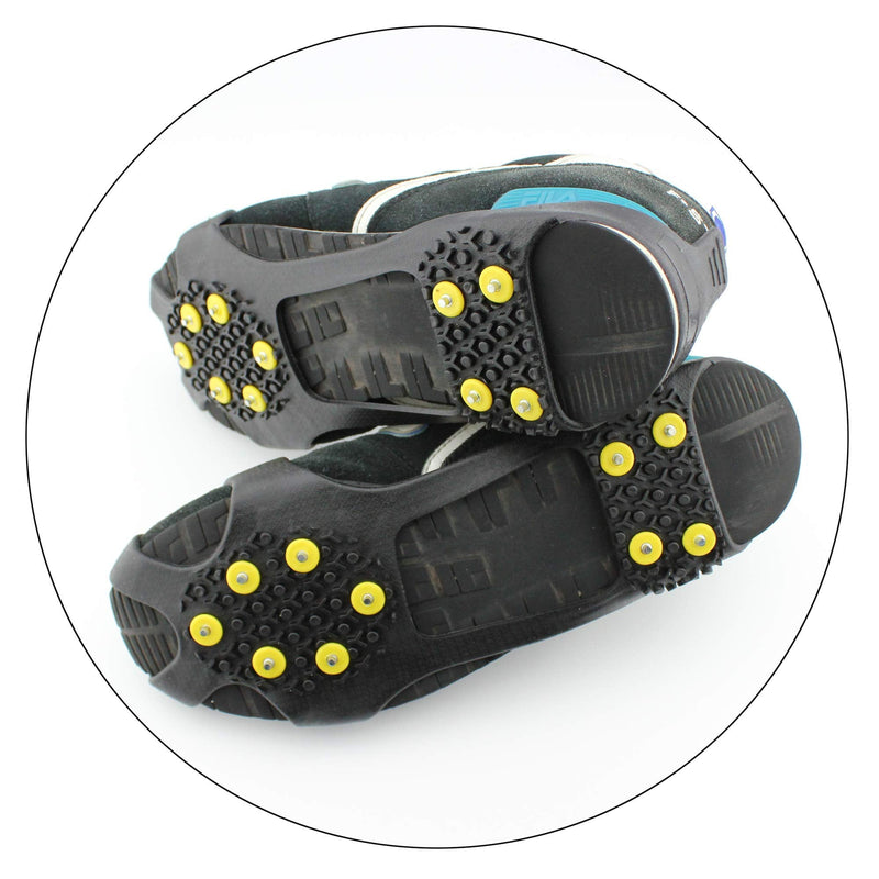 ODIER Ice Cleats Grippers for Shoes and Boots 24 Teeth Crampons 10 Teeth Micro Spikes Ice Cleats for Walk on Ice Snow and Freezing Mud 10-Teeth-B Small - BeesActive Australia