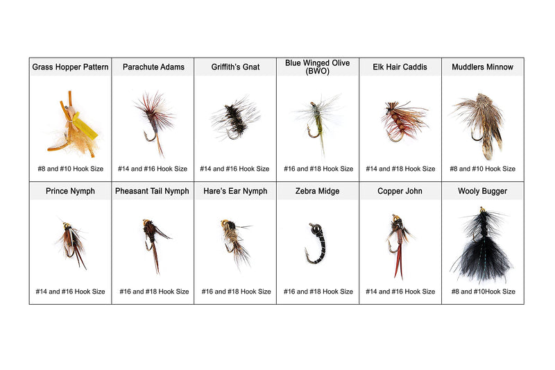 Fly Fishing Flies Dry Flies Nymph Flies Streamers Wooly Bugger Flies for Trout Bass Salmon Essential Fly Fishing Gear Assortment for Beginners Flies With Box - BeesActive Australia