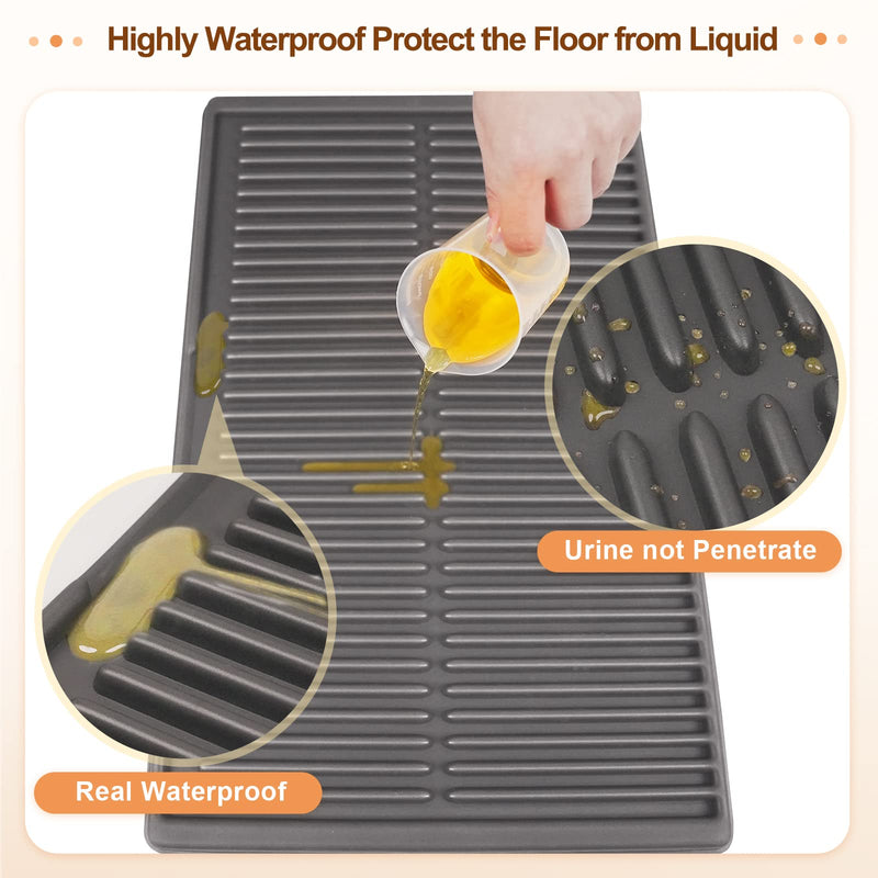 Cat Litter mat for Kitty Litter Box: Cats Litter Trapping mats - Litter pad - Litter Catcher - pet mats for Floor Waterproof - Kitty Litter Rug Trapper - Washable Litter mat XL Large 31x24" Grey - BeesActive Australia