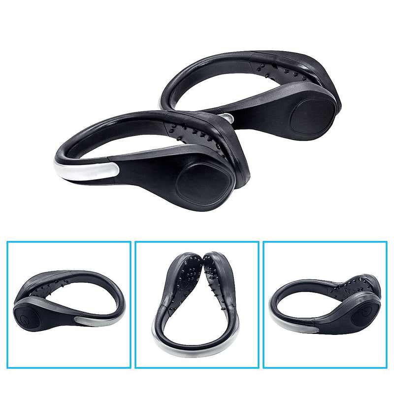 TEQIN LED Flash Shoe Safety Clip Lights for Runners & Night Running Gear - Reflective Running Gear for Running, Jogging, Walking, Spinning or Biking - (Set of 2) Black Shell Colorful Light - BeesActive Australia