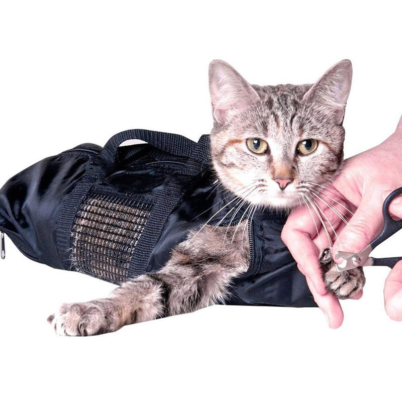 Pet Cat Grooming Bag Cat Carrier Bag Restraint Bag Cat Bathing Bag Breathable Mesh Cat Shower Bag Adjustable Cat Washing Bag - BeesActive Australia