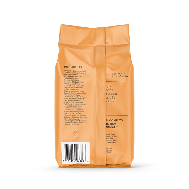 The Honey Pot Company - Normal Wipes for Intimate Parts + Body + Face - 30 Wipe(s) 30 Count (Pack of 1) - BeesActive Australia