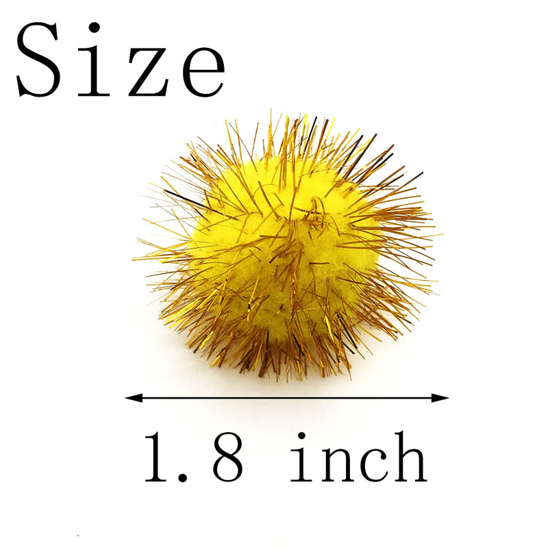 60 Pcs Sparkle Balls, 1.8 Inch Tinsel Glitter Pom Pom Balls Cat's Favorite Toys, Random Color - BeesActive Australia