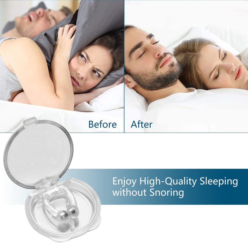 VEGCOO 8 PCS Magnetic Anti Snore Devices, Silicone Snoring Stop Nose Clip Reusable Sleep Aid with Storage Box for Better Sleep Silent Sleep (A-8) A-8 - BeesActive Australia