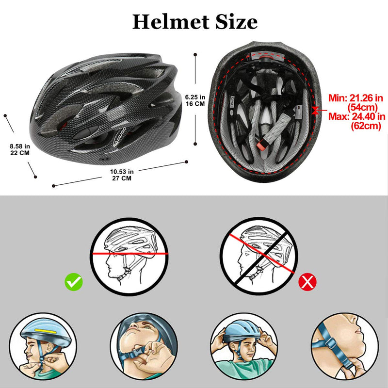 kamugo Adult Cycling Bike Helmet Specialized for Men Women Safety Protection Adjustable Lightweight Helmet Black - BeesActive Australia