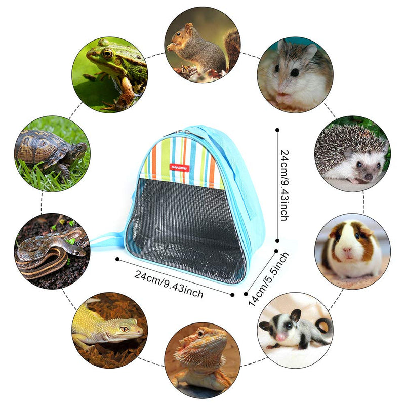 VLIKE Hamster Guinea Pig Bag Carrier Accessories Small Animals Hedgehog Squirrel Chinchilla Sugar Glider Outdoor Travel Bag Zipper Portable Breathable Outgoing Bags Standard 【Triangle】Sky Blue - BeesActive Australia
