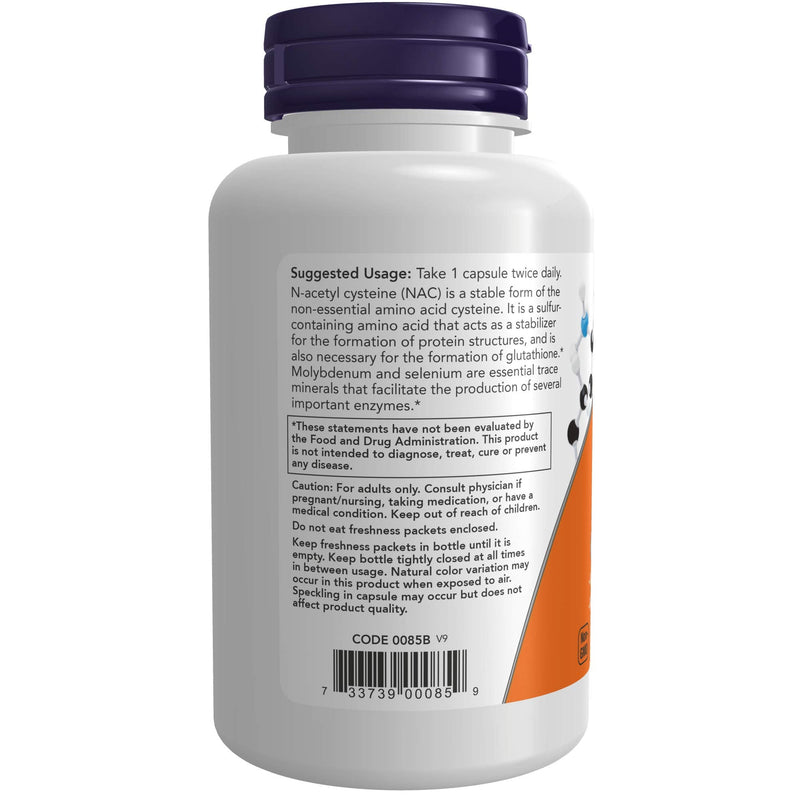Broan-NuTone NOW Supplements, NAC (N-Acetyl Cysteine) 600 mg with Selenium & Molybdenum, 100 Veg Capsules 100 Count (Pack of 1) - BeesActive Australia
