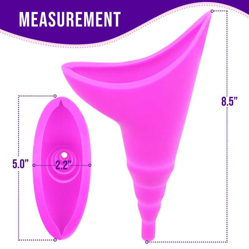 VENUS TO MARS Silicone Female Urination Device – Portable Female Urinal Lets You Pee Standing Up – Reusable Womens Pee Funnel for Travel, Festivals, Camping, Outdoor Activities- Carry Bag Included. Purple - BeesActive Australia