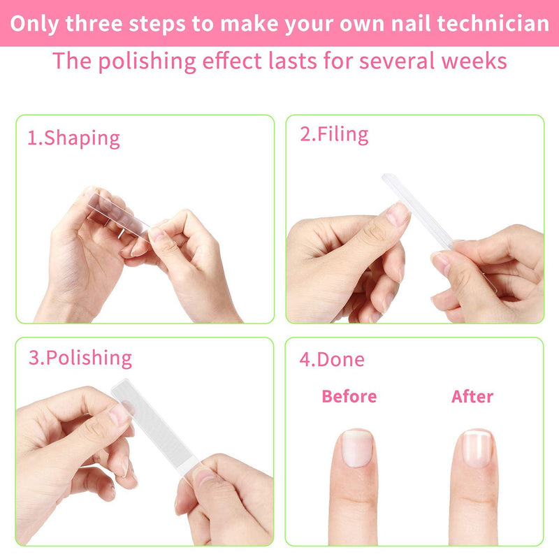 Bigbigjk Nano Glass Nail Files Nano Crystal Mini Fingernail File Upgrade Nail Buffers Nail Polishing Strip Professional Crystal Nail Manicure Tool (6PCS Transparent + gray) - BeesActive Australia