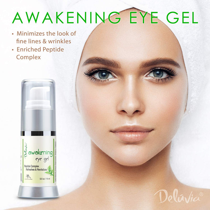 Daily Under Eye Gel - Reduces the Appearance of Puffiness, Wrinkles, Fine Lines, Bags, Dry, Crepe Skin - Organic Aloe, Vitamin E, Hyaluronic Acid - Firming Moisturizing. For Men & Women By Deluvia - BeesActive Australia